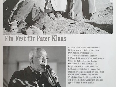 Zum Bericht: Ein Fest für Pater Klaus