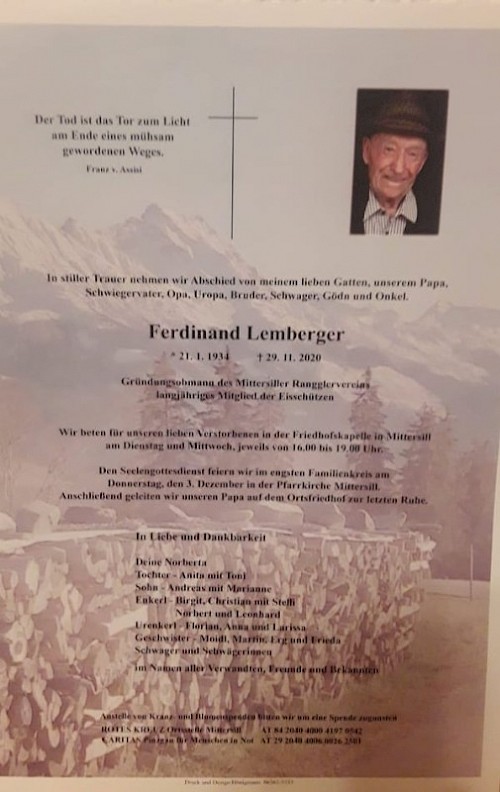 Abschied von Ferdinand Lemberger